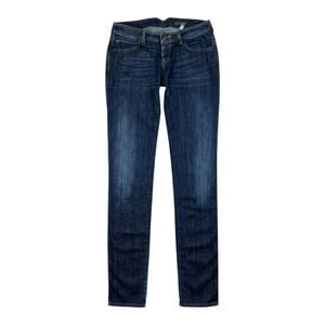 Armani Jeans Skinny Fit Red Heart Emblem Pocket Blue Denim Jeans | Size 27